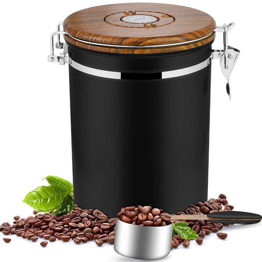 - Dreamhigh® Coffee Container for 1 KG Coffee Beans | Airtight Coffee Canister with Date Tracker -