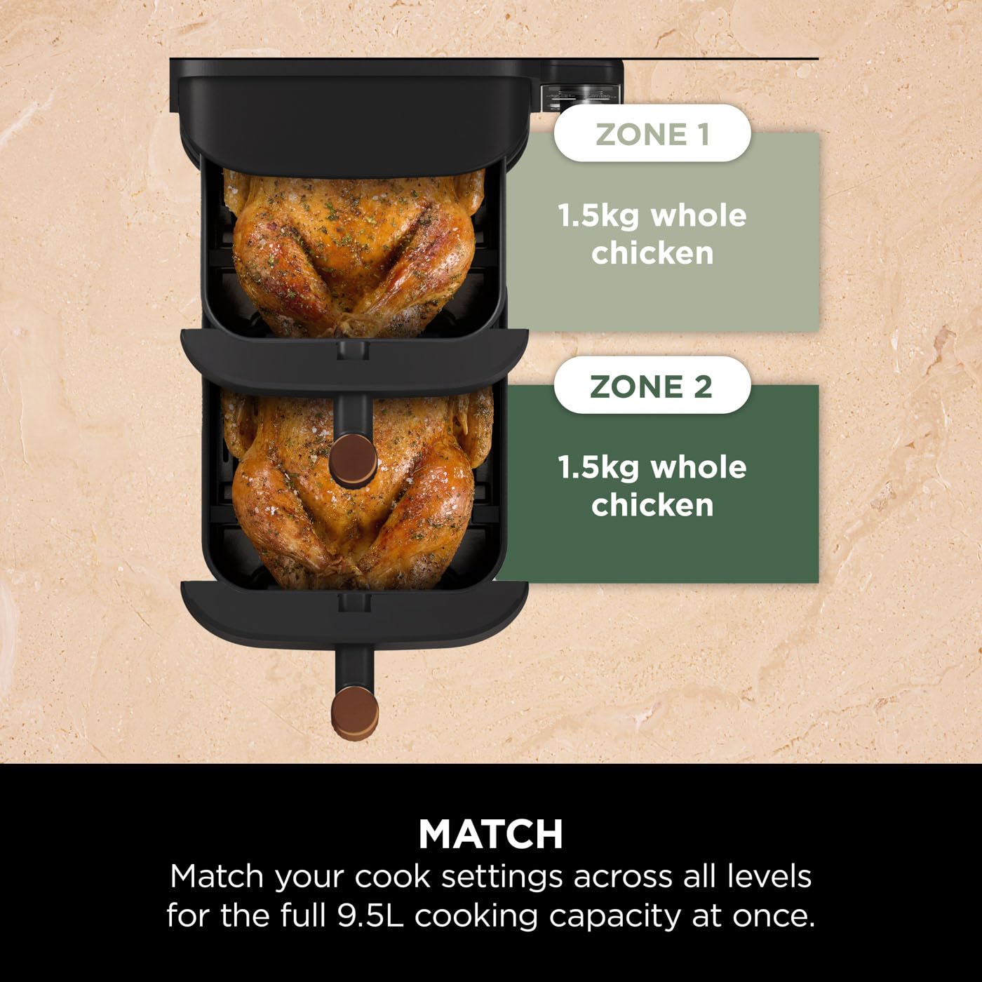 - Ninja Double Stack XL Air Fryer | Vertical Dual Drawer Air Fryer 4 cooking levels -