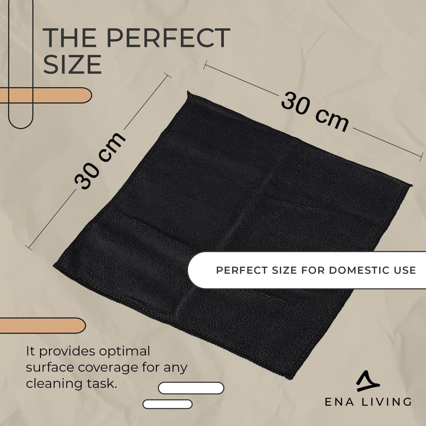 - ENA Living Black Microfibre Cloth | Efficient Dusters For Cleaning -