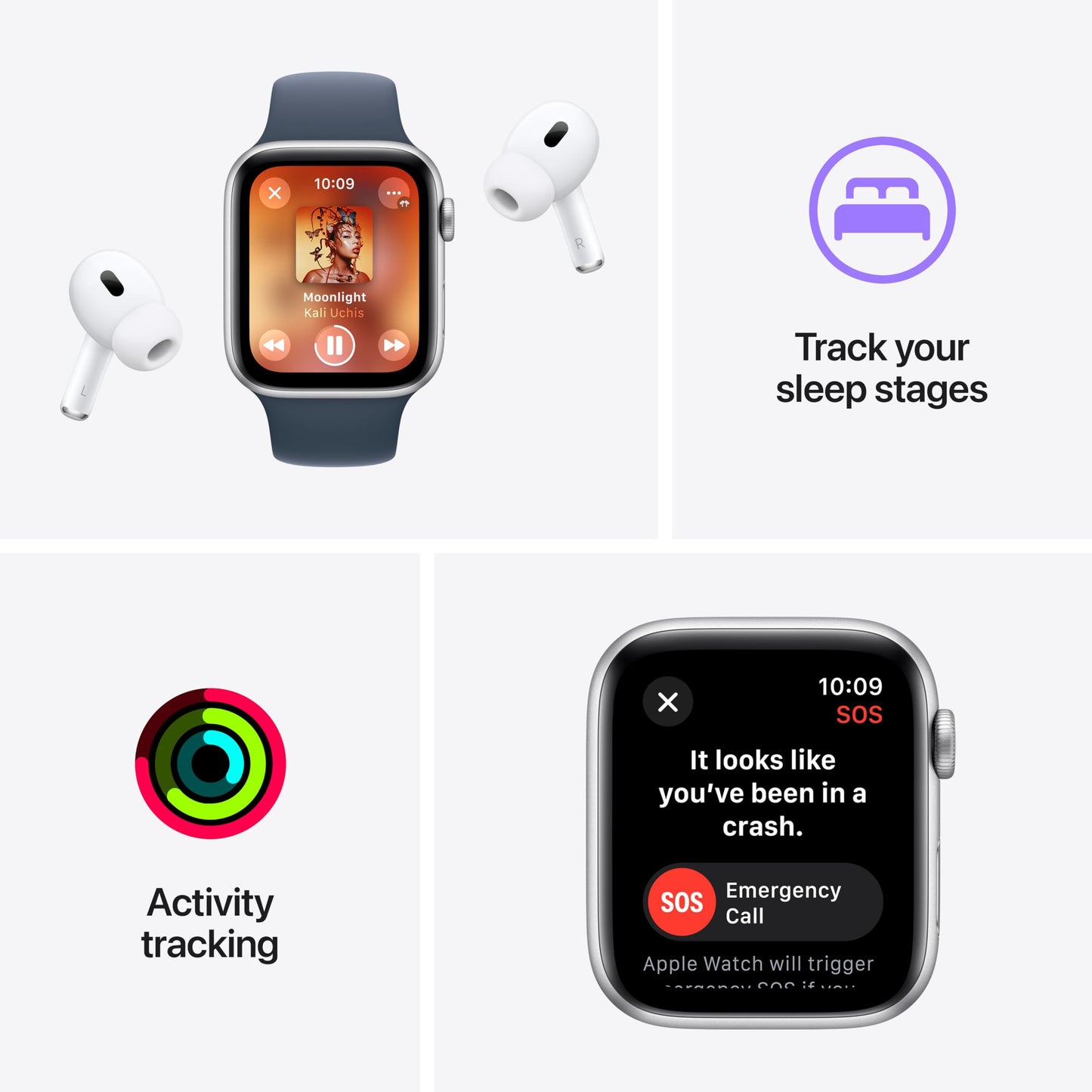 Apple Watch SE (2nd Gen, 2023) [GPS 40mm] Smartwatch with Midnight Aluminium Case with Midnight Sport Band S/M. Fitness & Sleep Tracker, Crash Detection, Heart Rate Monitor