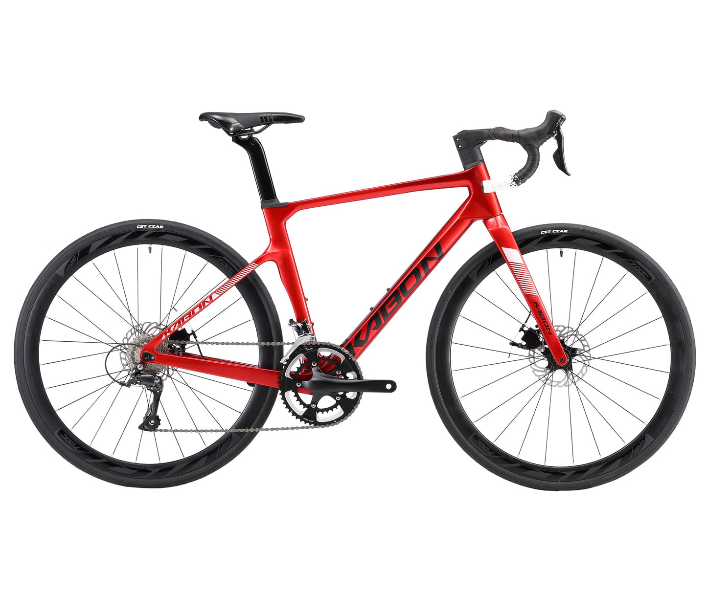 - KABON Carbon Road Bike | T800 Carbon Fiber Frame | 700C Road Bike | 18 Speeds Drivetrain| Integrated Carbon Handlebar | Disc Brakes -