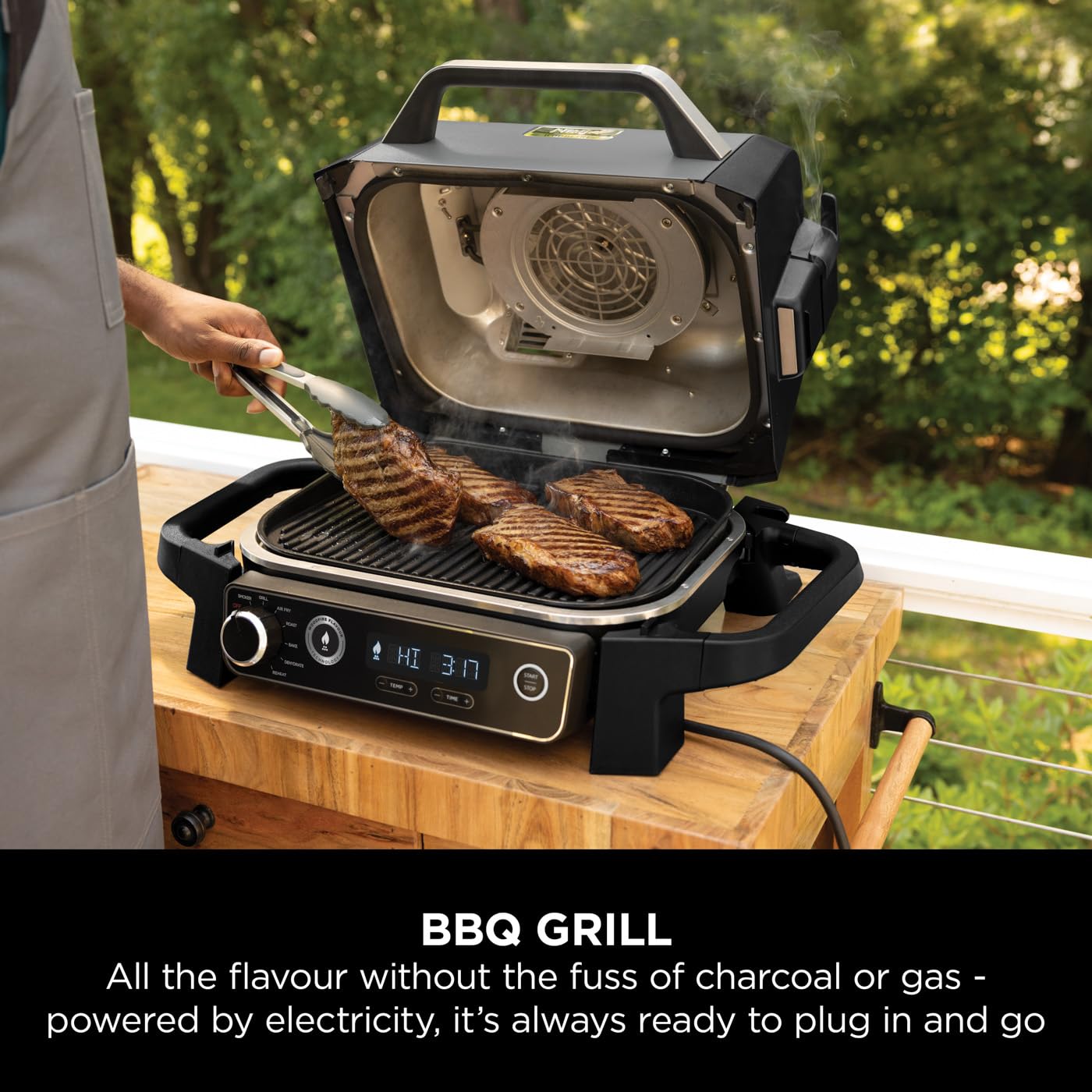 - Ninja Woodfire Electric BBQ Grill & Smoker | 7-in-1 Outdoor Grill & Air Fryer -