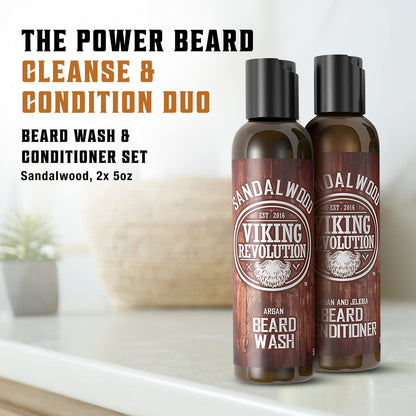 - Viking Revolution - Beard Shampoo And Conditioner - Natural Beard Wash & Beard Conditioner -