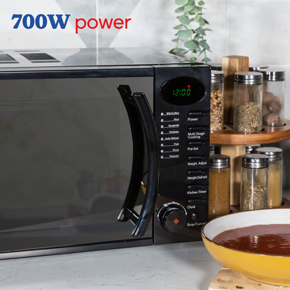 - Russell Hobbs| 17 Litre | 700 W | Black Digital Solo Microwave | 5 Power Levels -