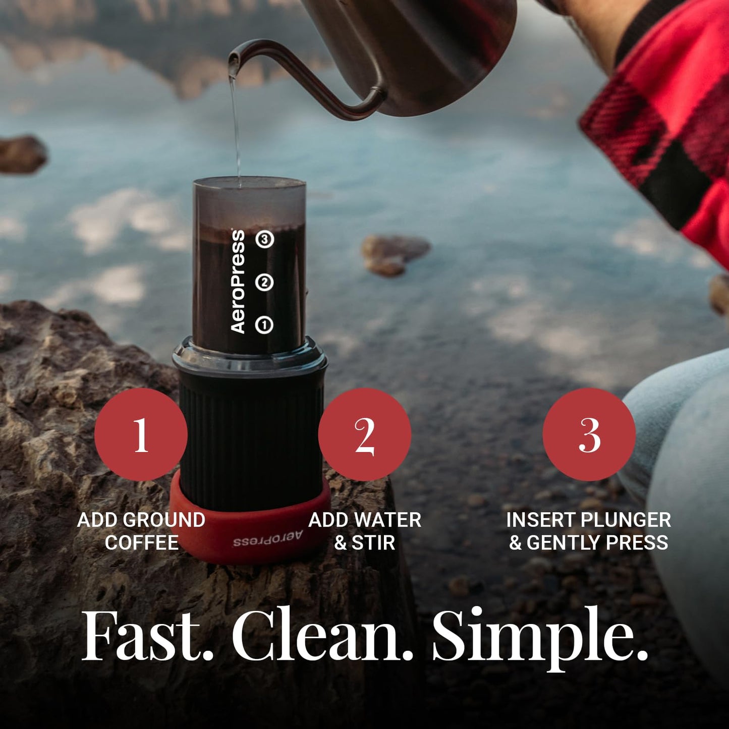 Aeropress Go Portable Travel Coffee Press Kit, 1-3 Cups in a Minute, Coffee, Espresso, & Cold Brew Maker, Manual Coffee Making Machine for Travel, Includes Mug & Lid