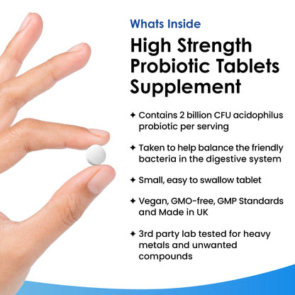 - Probiotic Supplements Acidophilus Probiotic Tablets High Strength | Digestive & Gut Health Supplements -