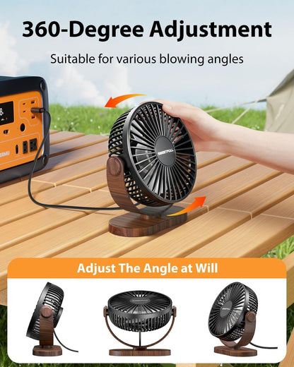 - SWEETFULL Desk Fan | Small USB Desk Fan | 3 Speeds | Portable Personal Desktop Fan | Black -