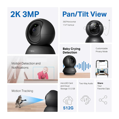 - Tapo Indoor Camera for Security | Wifi Camera | 2K | 360° Baby and Pet Monitor -