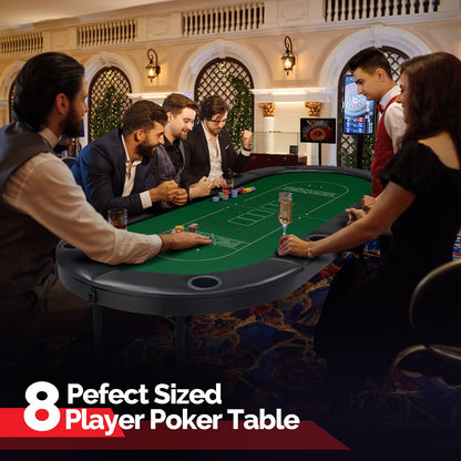 - PEXMOR Foldable 8 Player Poker Table | Folding Blackjack Casino Card Game Table  -