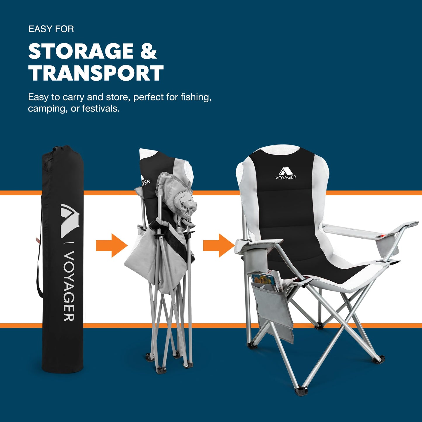 - VOYAGER 2 Pack Premium Outdoor Camping Chair Set
