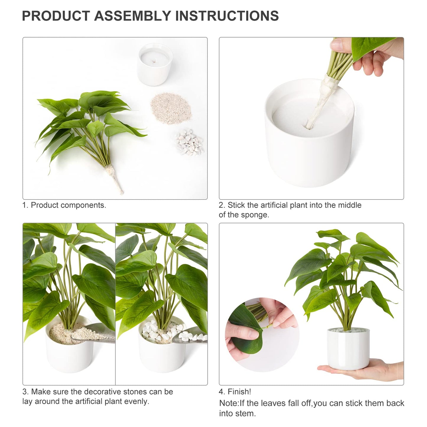 - Mkono Fake Plants in Ceramic Pot | Potted Artificial Plants for Home Decor -