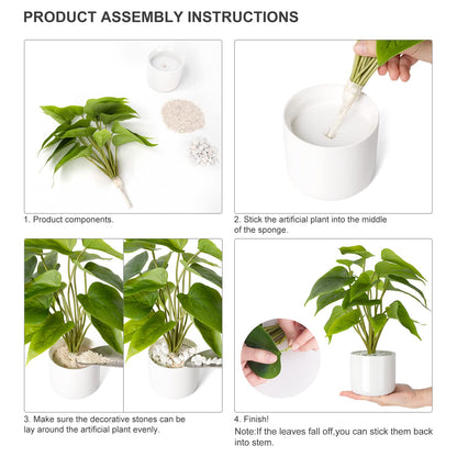 - Mkono Fake Plants in Ceramic Pot | Potted Artificial Plants for Home Decor -