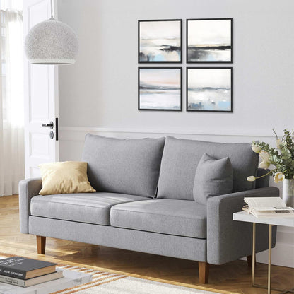 Dazzlewall Abstract Wall Decor Poster Modern White Blue Grey Wall Poster for Bedroom Living Room Decor 12x12 in Unframed Set of 4