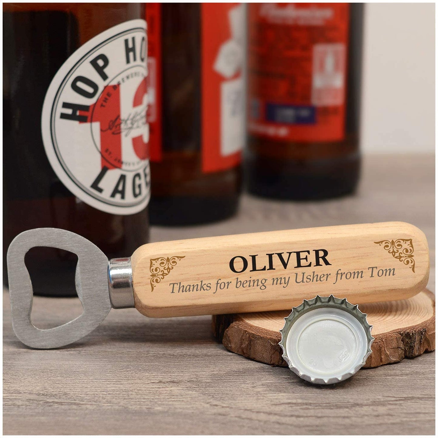 - PERSONALISED Gifts from the Groom | Custom Wooden Bottle Opener -
