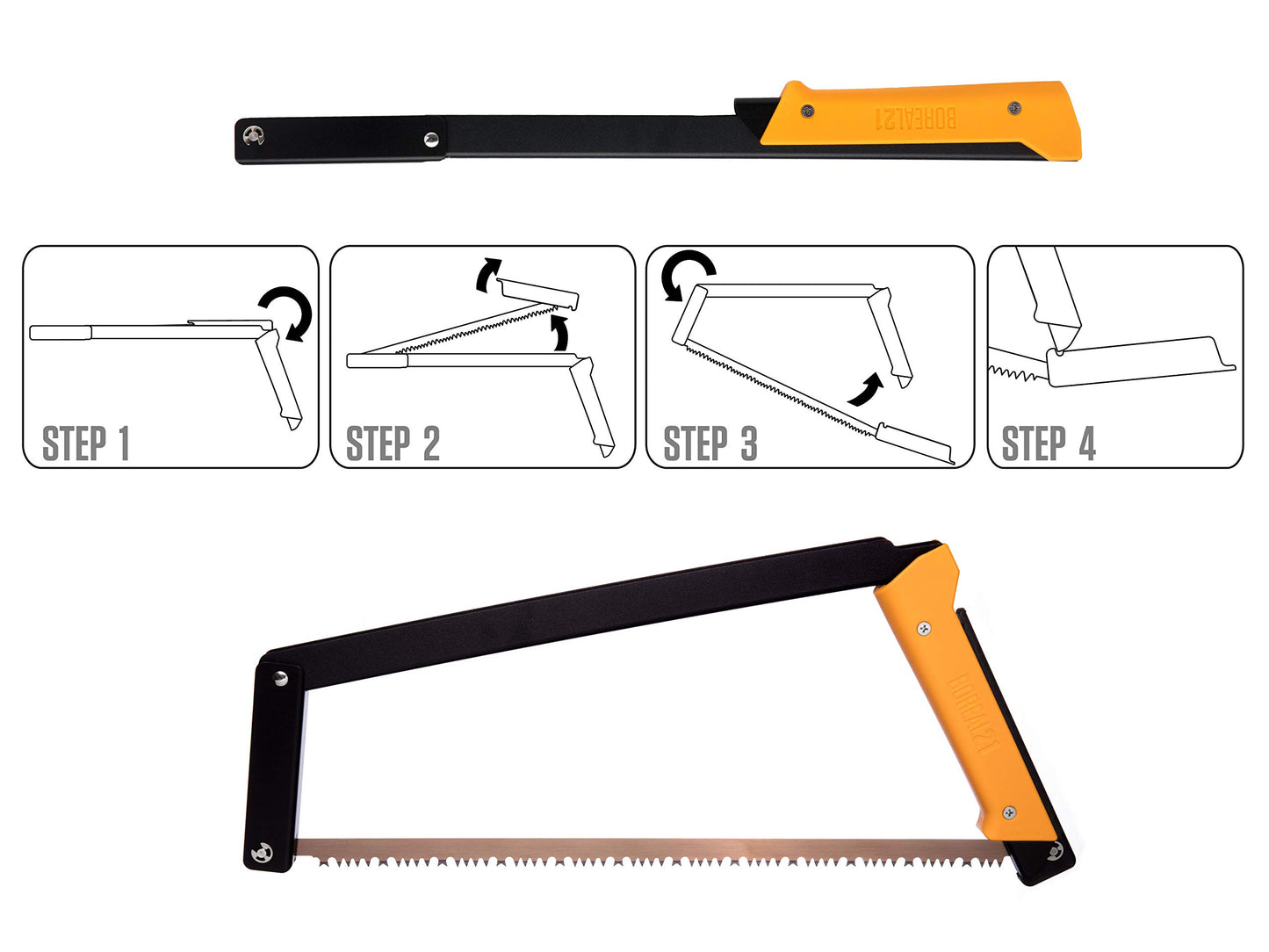 Agawa Canyon BOREAL21-21 Inch Folding Bow Saw (Yellow)