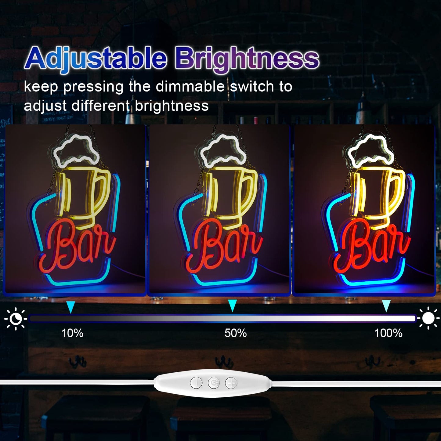 - FITNATE Neon Bar Sign | LED Neon Light Sign USB Powered Decorative Bar -