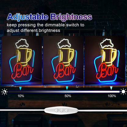- FITNATE Neon Bar Sign | LED Neon Light Sign USB Powered Decorative Bar -