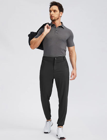 - Soothfeel | Men's Golf Joggers/Pants with 5 Pockets | Slim Fit & Stretch | Sweatpants | 01-black | Medium -