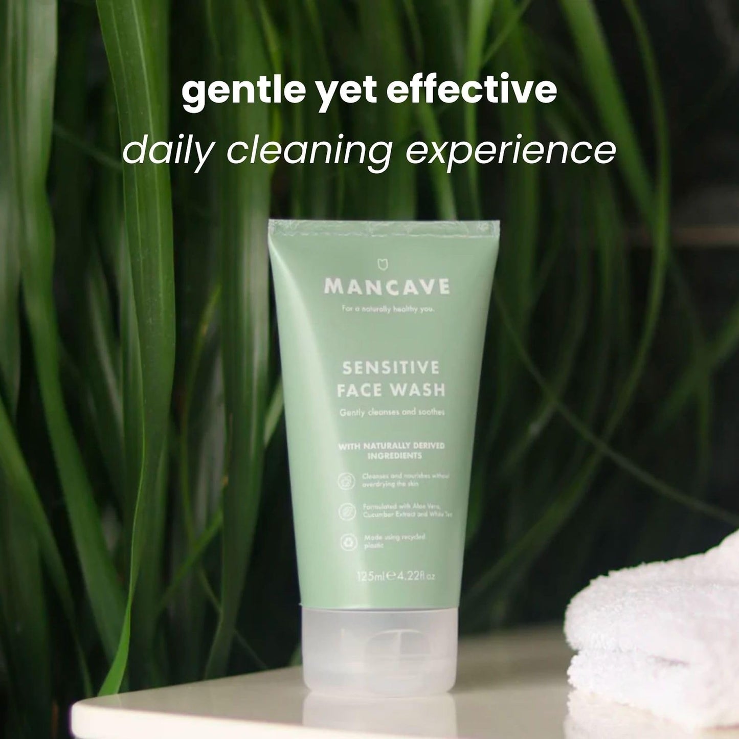 - ManCave Sensitive Face Wash 125ml for Men -