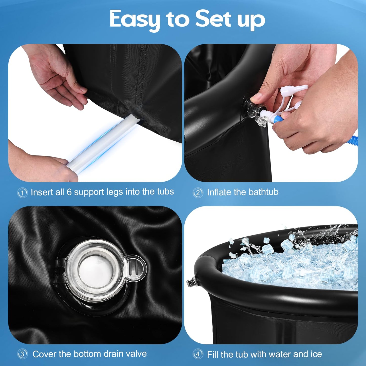 - Ice Bath Tub 376L Ice Bath Outdoor | High Capacity Cold Water Therapy Tub for Athletes | Durable Cold Plunge Pool | Portable and Insulated Cold Plunge Tub -