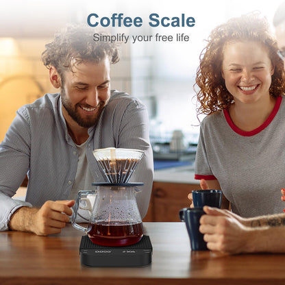 Ankilo Coffee Scales, 3 kg/0.1 g Digital Kitchen Coffee Scales with Timer High Precision Sensor, USB Rechargeable LED High Display Espresso Scale Compatible with Various Brewing Methods