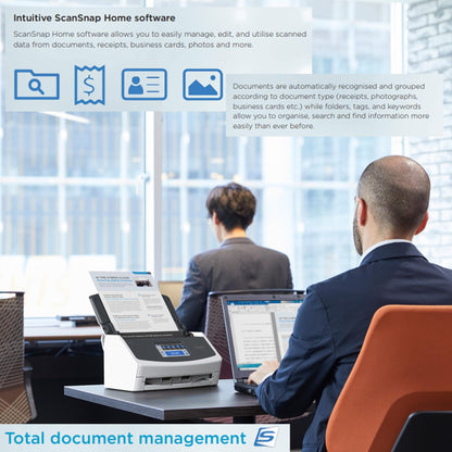 - ScanSnap iX1600 White Document Scanner | Desktop | Double Sided with WiFi | Touchscreen -