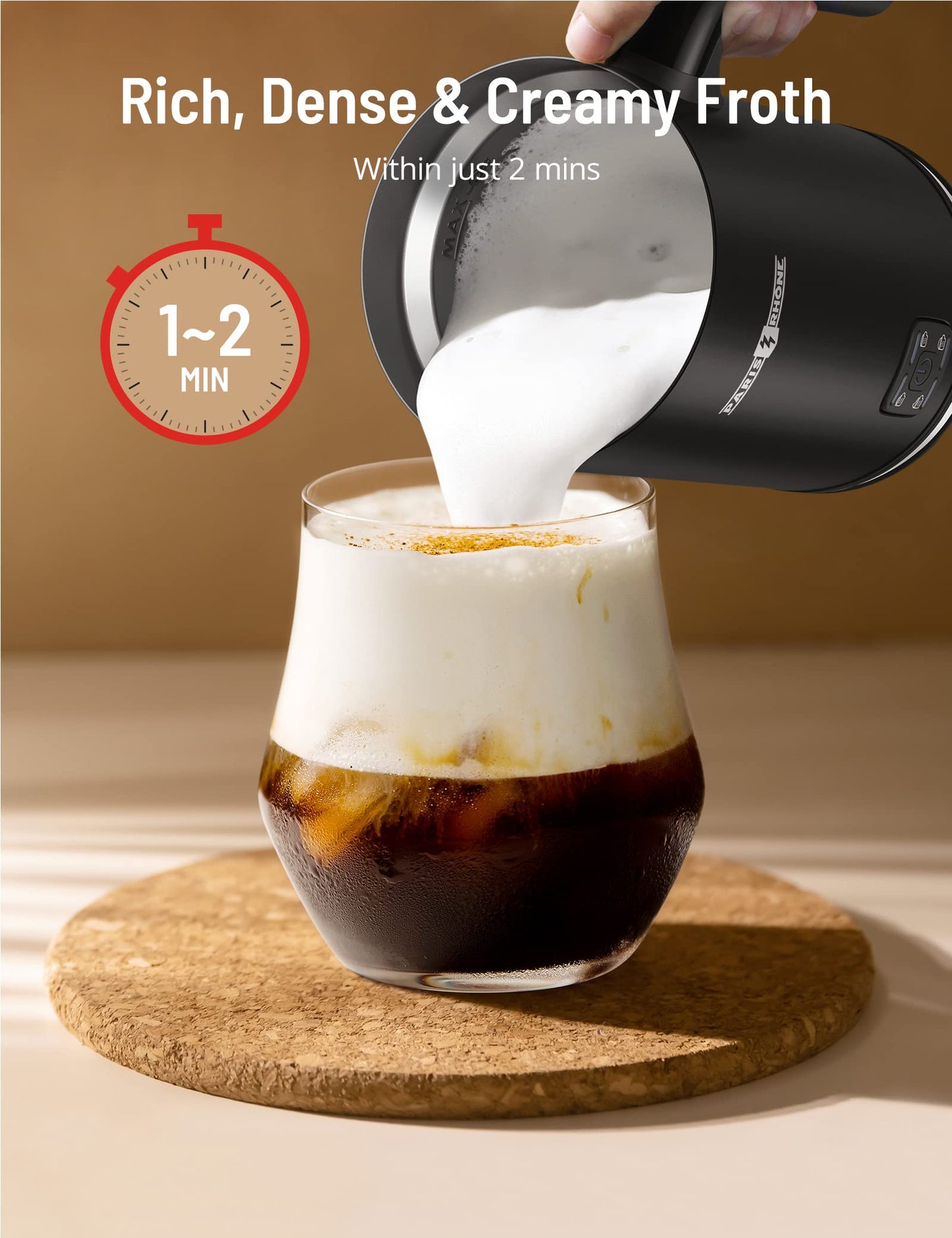 - Milk Frothers | 4-in-1 Automatic Warm and Cold Milk Foamer -