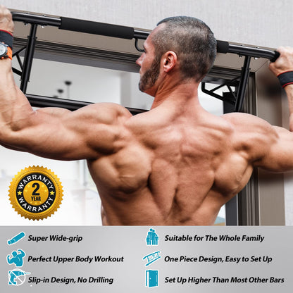 - JX FITNESS Door Frame Pull up Bar | Doorway Chin up Bar | Padded Handles | Foldable -