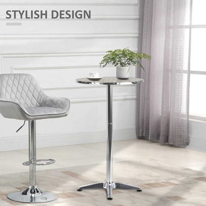 - HOMCOM Aluminum Bistro Bar Table | Round Tabletop Dining -