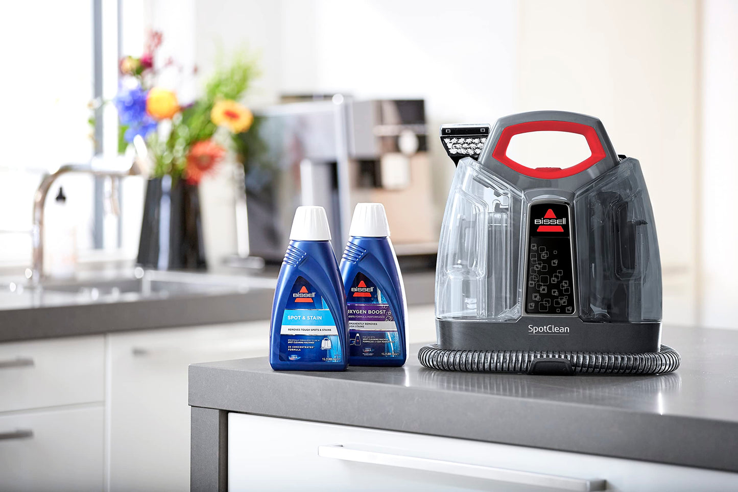 BISSELL SpotClean | Portable Carpet Cleaner | Lifts Spots and Spills with HeatWave Technology | Clean Carpets, Upholstery & Car | 36981 | Black/ Red
