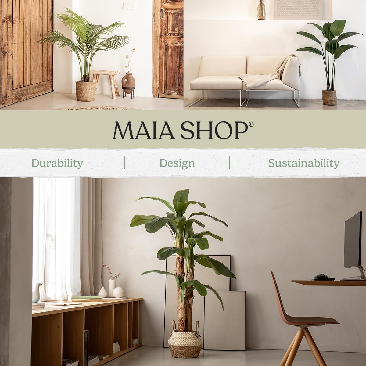 - Maia Shop Artificial Banana Tree | 150 cm | Home and Office Decoration -