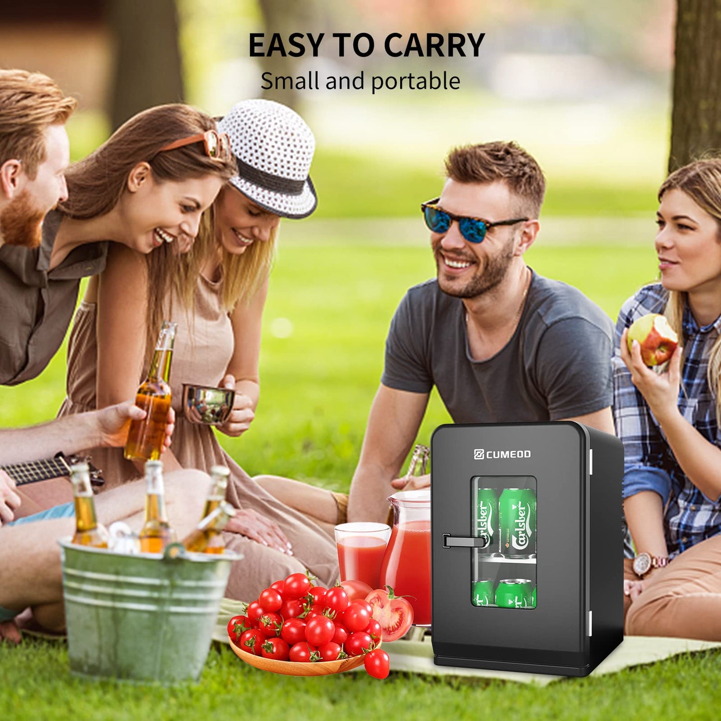 - Mini Fridge 15 Liter/21 Cans | Upgrade Portable AC+DC Power Small Fridge for Bedroom -