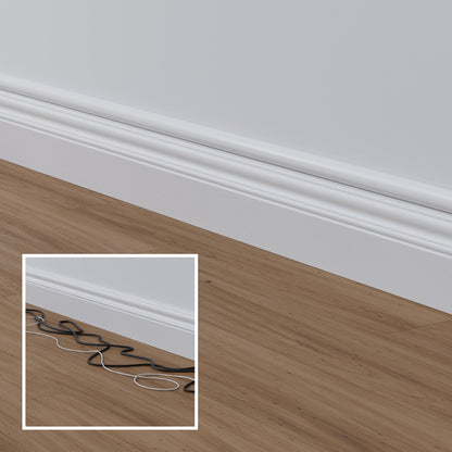 D-Line EU/1D3015W/EH Mini Trunking, Electrical Cable Management Solution, Self-Adhesive Cord Cover - 30mm (W) x 15mm (H) - White (1-Meter Length)