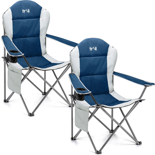 - Trail Falcon Folding Camping Chair | High Back Padded | Heavy Duty -