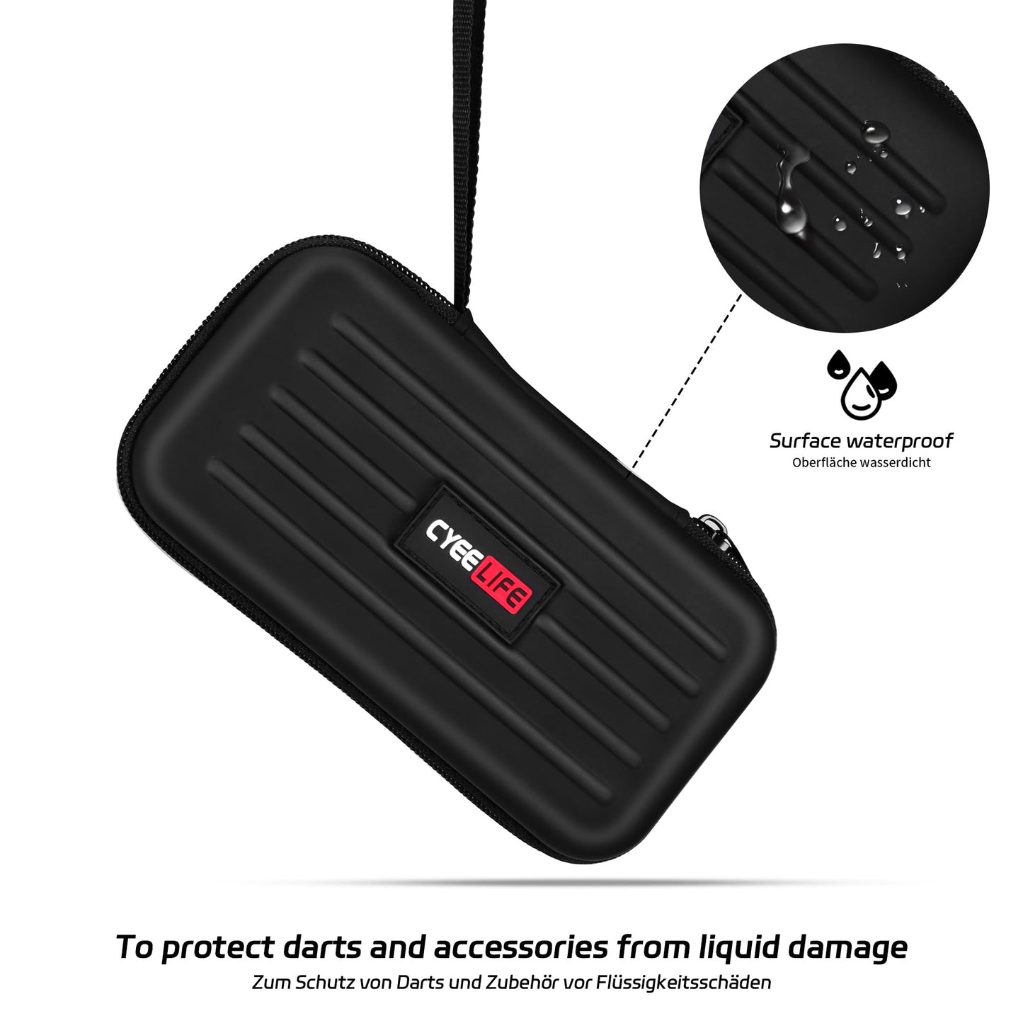 CyeeLife Dart Case,Darts Carrying Case for Steel Tip or Soft Tip Darts, Holds 3 Darts and Extra Accessories,Built-in Storage Tubes and Pockets for Flights, Tips, Shafts ect.