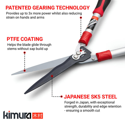 - Kimura® Pro Heavy Duty Garden Shears | Premium Hedge Shears With Patented Gearing Technology -