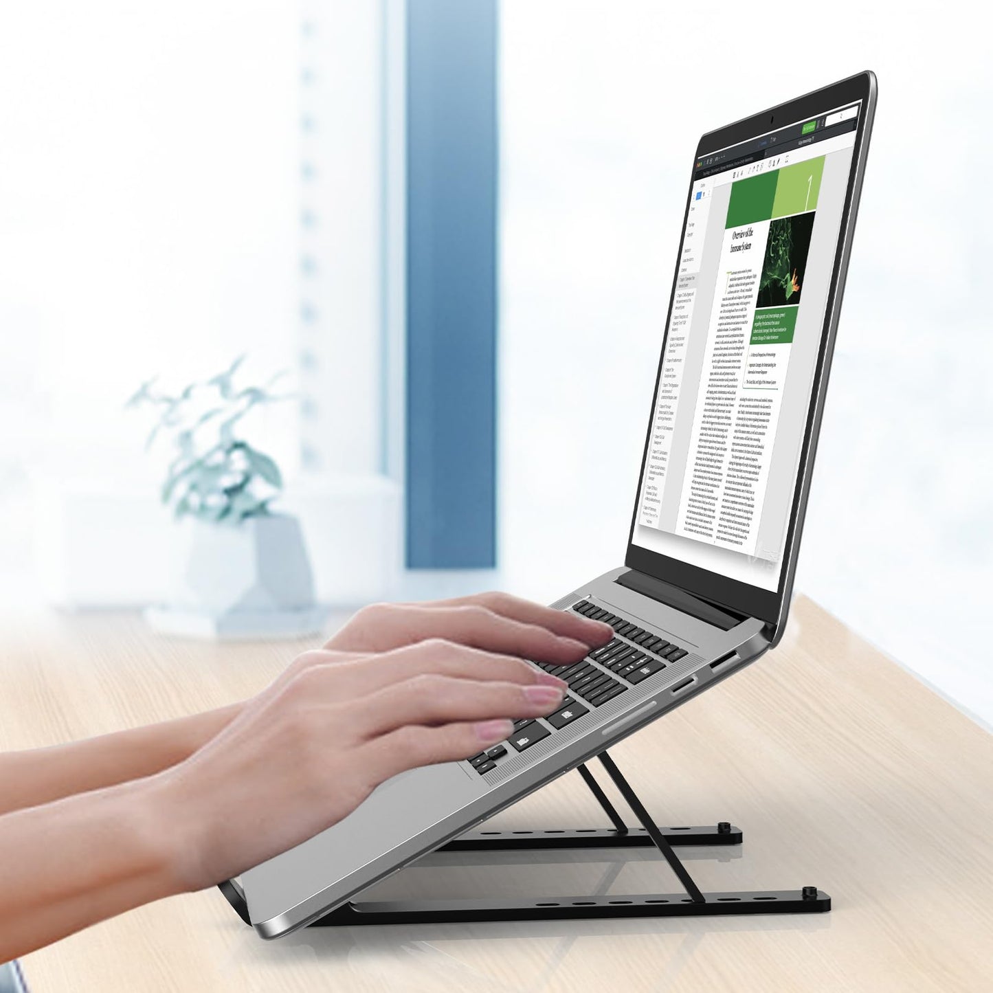 - Nayka Adjustable Laptop Stand | Portable Laptop Riser for Desk -