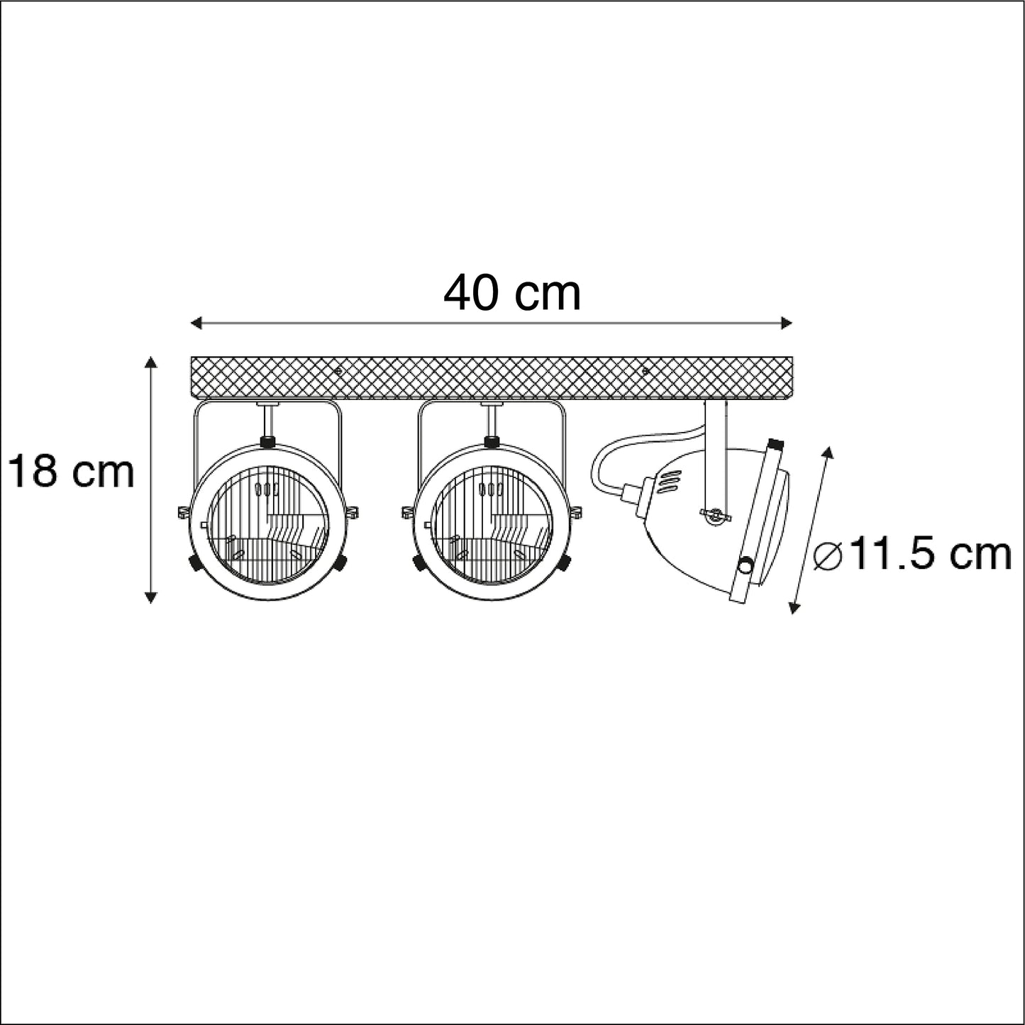 - Qazqa | Industrial Spotbar | Spotlight Ceiling bar Steel | Nickel Matt -