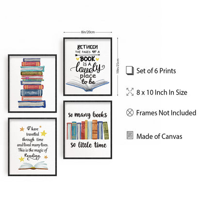 - INFUNLY Reading Wall Art Prints | 6pcs/set -