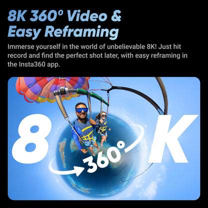 - Insta360 X4-8K Waterproof 360 Action Camera | 4K Wide-Angle Video | Invisible Selfie Stick Effect | Removable Lens Guards -