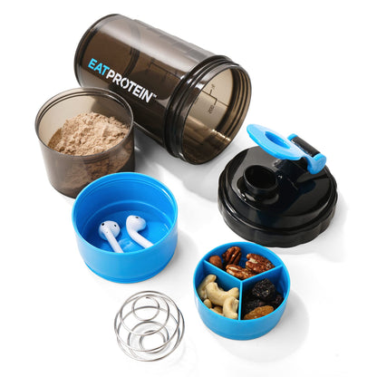 - EatProtein 500ml Protein Shaker Bottle | 2 Detachable Powder Containers -