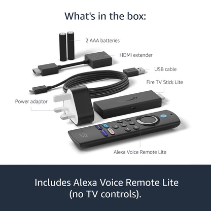 Amazon Fire TV Stick Lite with Alexa Voice Remote Lite, our most affordable HD streaming stick