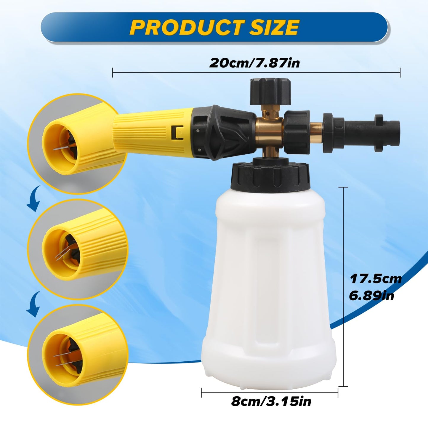 = MaxAwe High Pressure Jet Bottle Snow Foam Lance | 1000ML Cannon Washer -