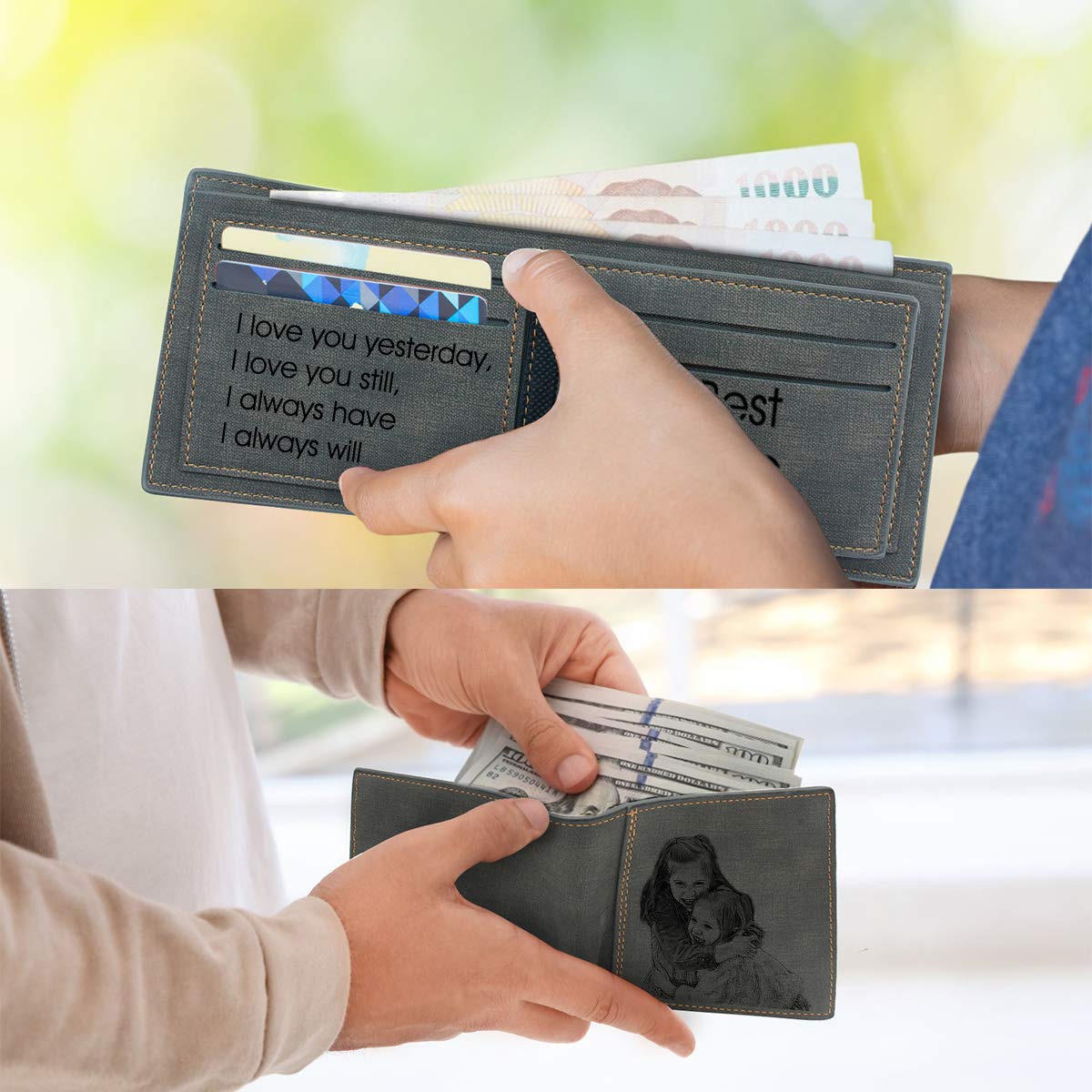 - Personalised Photo Wallets for Men | Custom Trifold Engraved Men's Photo Wallets -