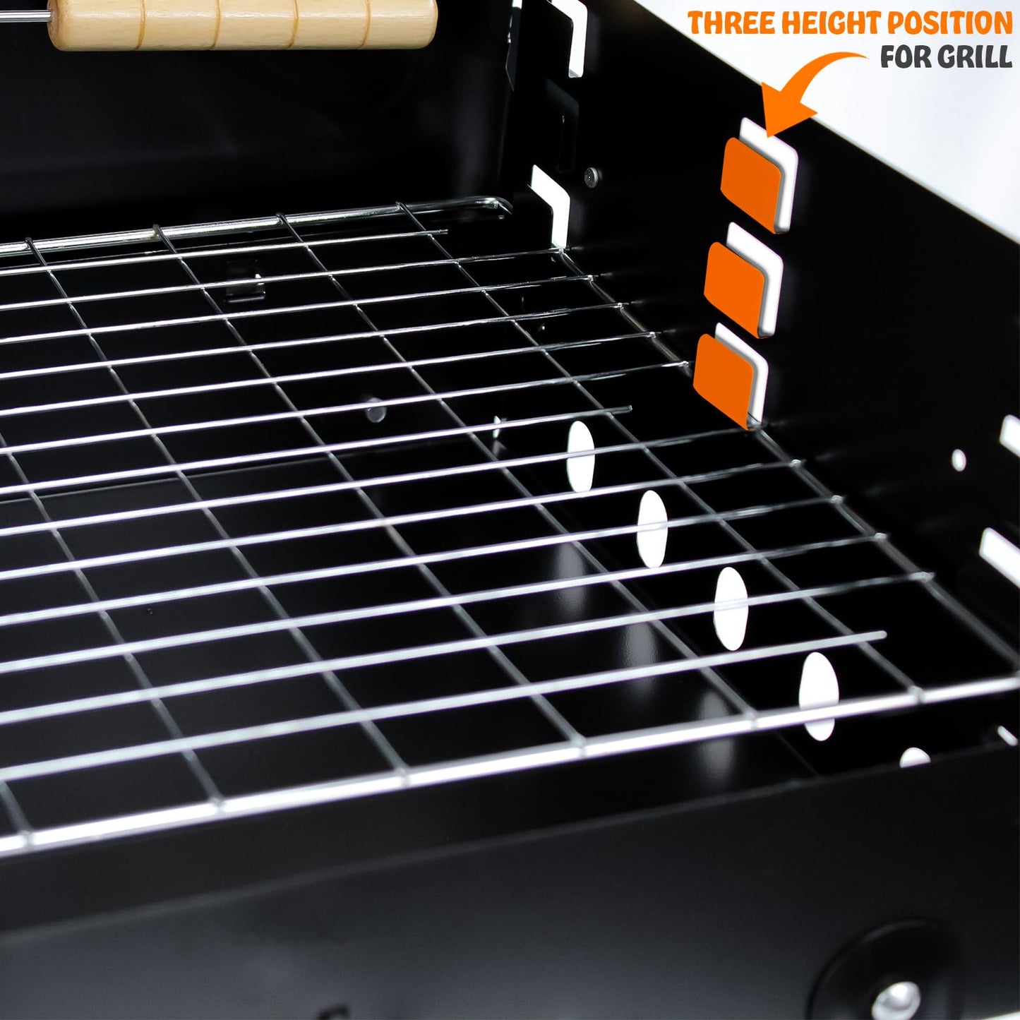 Crystals Portable BBQ Charcoal Grill - Folding Small Travel BBQ Grill with Tool Set - Mini Foldable Stainless Steel BBQ Grill for Camping, Garden, Picnic, Outdoor - Black