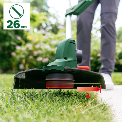 Bosch Home and Garden Cordless Grass Trimmer UniversalGrassCut 18V-260 (1x Battery, 18 Volt System, Cutting Diameter: 26 cm, Adjustable Handles, in Carton Packaging)
