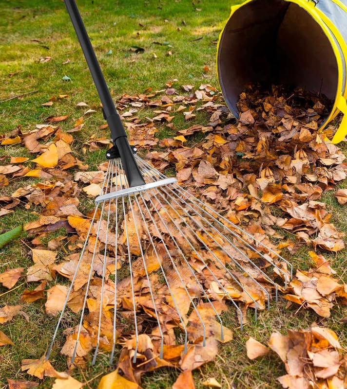 - Garden Rake 80-152 cm Adjustable Soil Rake | Artificial Grass Rake | Telescopic Rake for Lawn -