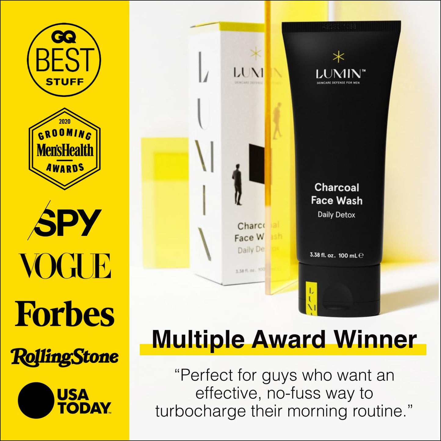 - Lumin Men’s No-Nonsense Charcoal Cleanser/FaceWash -