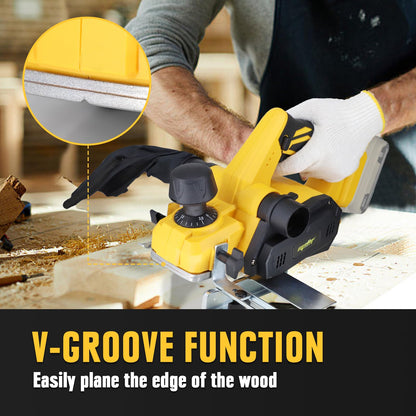 - Mellif Cordless Planer for Dewalt 18V Battery | 16000Rpm Brushless Electric Planer | Bare Tool -