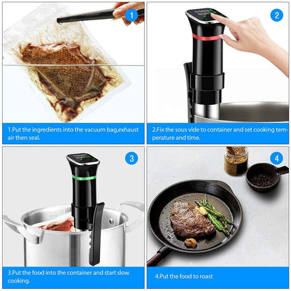 - KEAWEO | 1100W Sous Vide Cooker | Accurate Temperature Time Control & Menu Function Stainless Steel -